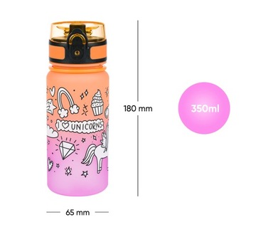 BAAGL Tritanowa butelka do picia Gradient Jednorożec 350 ml Presco Group