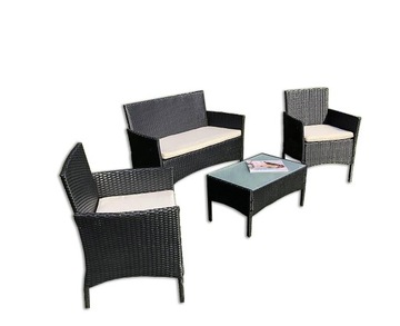 ZESTAW- MEBLE OGRODOWE TECHNORATTAN- 4 ELEMENTY STÓŁ, FOTEL-2 SZT. I SOFA