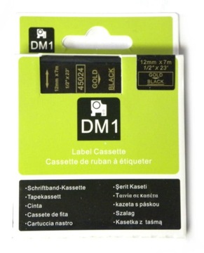 Taśma zamiennik Dymo 45024 S0720640 12mm złoty/cza