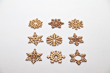 Zestaw Ozdób płatki śniegu Boże Narodzenie MIX 4cm