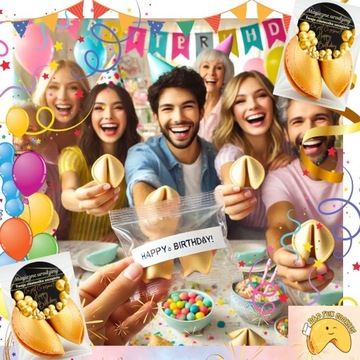 БОЖЕСТВЕННОЕ ПЕЧЕНЬЕ ВОЛШЕБНЫЙ ДЕНЬ РОЖДЕНИЯ ДЛЯ ГОСТЕЙ СПАСИБО 50 штук ВЕСЕЛО