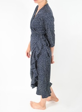 VERO MODA markowa SUKIENKA kopertowe wiązanie MODNE GROCHY - L / XL