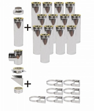 Komin ocieplony, 1,0 mm,drewno,węgiel;Ø 150;1 rura