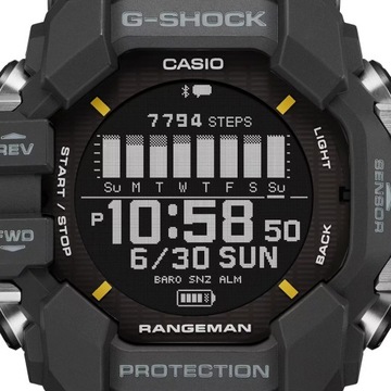 Czarny zegarek Casio GPR-H1000-1ER G-Shock MASTER OF G LAND RANGEMAN SOLAR