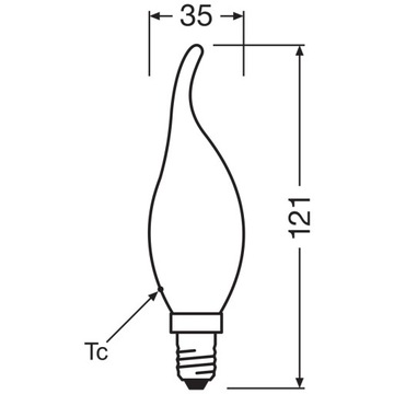 Светодиодная лампа PŁOMYK E14 2,5 Вт 2700 К накаливания OSRAM