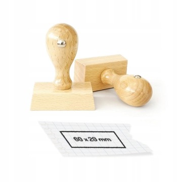 Stempel ręczny 60x20mm pieczątka tradycyjna TWOJE LOGO tekst decupage WZORY