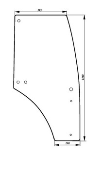 szyba drzwi prawe John Deere 5220, 5320, 5420, 5520, 5620, 5720, 5080R