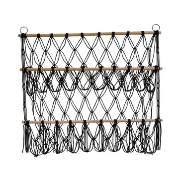 Pluszaki Hamak siatkowy Boho Organizer do pokoju zabaw Home czarny