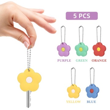 WHITE KEY COVERS HOME ID BADGES FLOWER PENDANTS