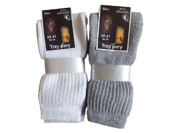 6 Par skarpetki frotte, białe, szare, sport collection r. 39-41