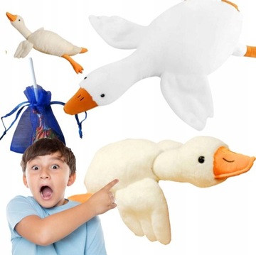 DUŻA PLUSZOWA GĘŚ PIPA MASKOTKA PODUSZKA GĘŚ 90 CM