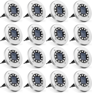 Lampy solarne 12LED Ogrodowe Najazdowe Grunt 16szt