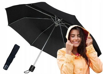 ЧЕРНЫЙ СКЛАДНОЙ ЗОНТ УДОБНЫЙ МАЛЕНЬКИЙ ЗОНТ ДЛЯ СУМКИ