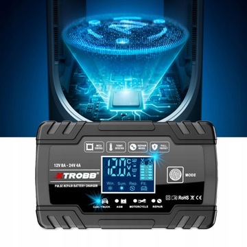 Зарядное устройство ДЛЯ АВТОМОБИЛЕЙ И МОТОЦИКЛОВ С ФУНКЦИЕЙ РЕМОНТА АККУМУЛЯТОРА 12В 24В