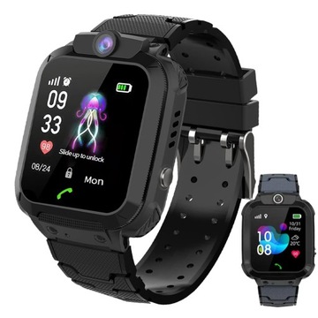 SMARTWATCH ZEGAREK DLA DZIECI WODOODPORNY PREZENT DLA CHŁOPCÓW DZIEWCZYN STUDENTÓW CZARNY