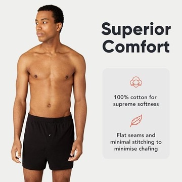 6X BOKSERKI MĘSKIE BAWEŁNIANE 100% LUŹNE SZORTY WYGODNE COMFORT LOOSE FIT S