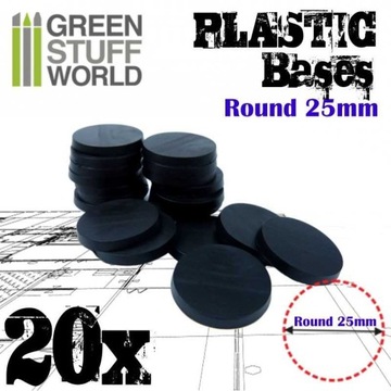 GSW 9821 Plastic Bases - Round 25mm BLACK (podstawka)