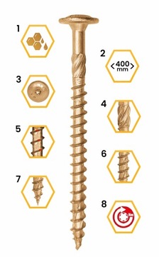 СТОЛЯНЫЕ ШУРУРЫ ПО ДЕРЕВО 6х100 TORX ПЛАСТИНЫ 100 шт WKCP-06100 KLIMAS