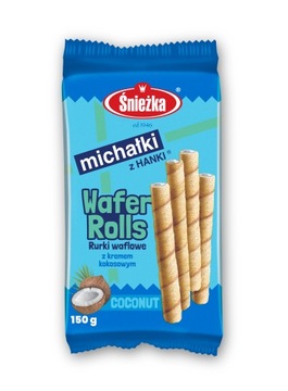 Śnieżka Rurki Waflowe z kremem kokosowym 150g Michałki z Hanki