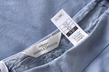 MARKS & SPENCER błękitna spódniczka z flauszu wełna angora r. 48