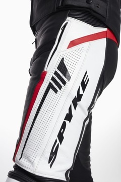 KOMBINEZON MOTOCYKLOWY SKÓRZANY SPYKE ESTORIL RS CZARNO-CZERWONO-BIAŁY R.54