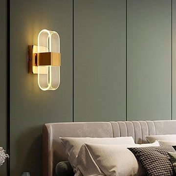 Современные светодиодные настенные бра Золотая акриловая стена для ванной комнаты