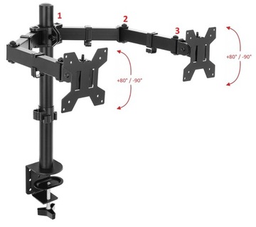 Держатель для двух мониторов, сверхпрочный, регулируемый, универсальный для настольного компьютера