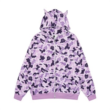 Gengar Y2K BLUZA MĘSKA Z KAPTUREM FULLZIP HIP HOP Najlepsza Jakość