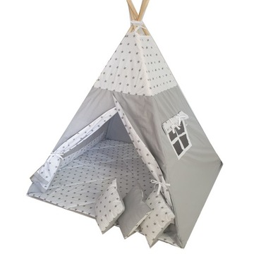 EDISA - Namiot TIPI dla dzieci wigwam domek + 3 poduszki+ mata 120X120 CE