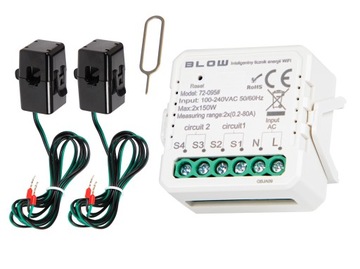 СЧЕТЧИК ЭНЕРГОПОТРЕБЛЕНИЯ WIFI TUYA СЧЕТЧИК НАПРЯЖЕНИЯ 2 ТРАНСФОРМАТОРА 80А ПЕТЛЯ