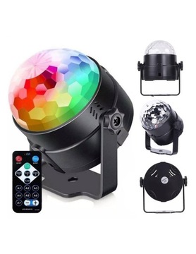 Projektor dyskotekowy kula disco LED RGB pilot