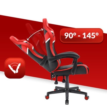 Fotel gamingowy HELL'S CHAIR HC- 1004KIDS RED ekoskóra czarno-czerwony
