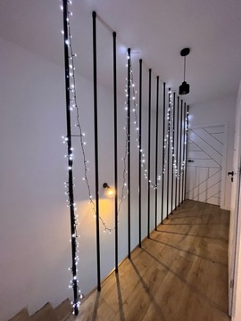 Balustrada pionowa stalowa wewnętrzna harfa na schody SB-11/4 20x20mm 3,9mb