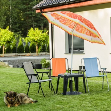 Садовый пляжный зонт ø180см, сломанный, с крышкой