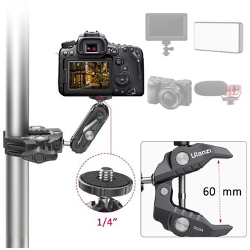 Imadło / zacisk z głowicą Magic Arm Ulanzi R094 1/4 i 3/8 cala