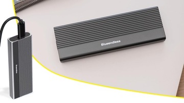 OBUDOWA ADAPTER NA DYSK SSD M2 NVME PCIE 2W1 USB 3.0 USB-C 3.1 KIESZEŃ M.2