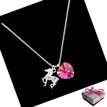 Naszyjnik Koń Konik z Koniem + Swarovski Srebro