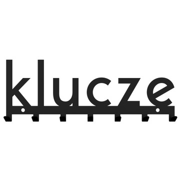 Metalowy wieszak ścienny na ręczniki ubrania loftowy napis KLUCZE czarny