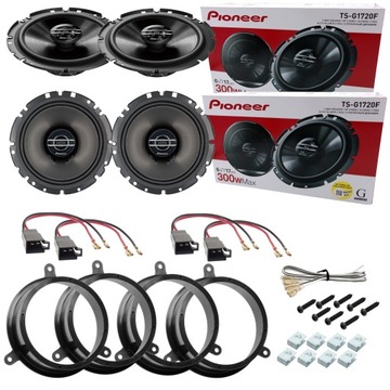 4 Głośniki PIONEER 16,5cm PRZÓD + TYŁ do Renault Laguna 3 III dystanse