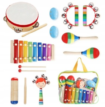 DREWNIANE INSTRUMENTY DLA DZIECI ZESTAW CYMBAŁKI