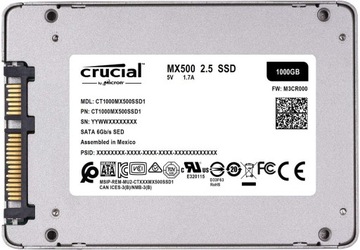 SSD-накопитель CRUCIAL MX500 емкостью 1 ТБ