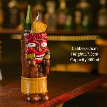 Hawaiian Style Brown Tiki Mug /Cocktail Mug Cup Zombie Ceramic cup