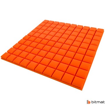 Звукоизоляционная акустическая пена, выпуклый куб 5см, кессоны на потолке, коврик.