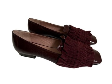 JIL SANDER бордовые лакированные балетки, размер 37