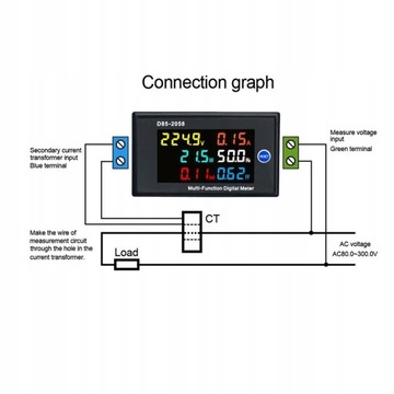 LCD AC 0-99,99A Cyfrowy miernik napięcia Volt
