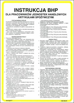 INSTRUKCJA BHP DLA PRACOWNIKÓW JEDNOSTEK HANDLOWYCH ARTYKUŁAMI SPOŻYWCZYMI