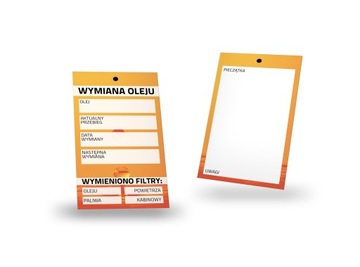 Zawieszki serwisowe Wymiana Oleju 1000szt