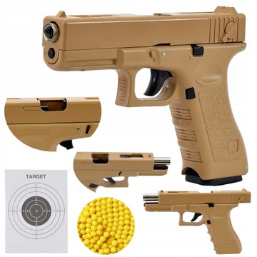 PISTOLET KARABIN NA KULKI GLOCK 17 REPLIKA ASG 6MM TARCZA AIRSOFT