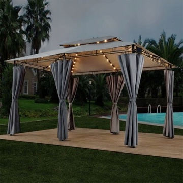 САДОВЫЙ ПАВИЛЬОН УСТАНОВКА ПАЛАТКИ 3х4м СВЕТОДИОДНАЯ МОСКИТНАЯ СЕТКА