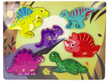 Drewniane Puzzle Zwierzęta Dinozaury Dopasowanie